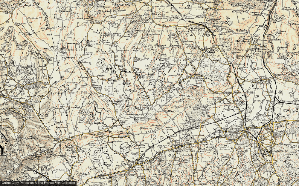 Old Map of Historic Map covering Burlings in 1897-1902