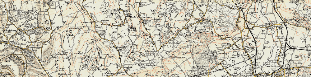 Old map of Burlings in 1897-1902