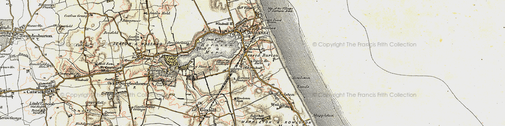 Old map of Hornsea Burton in 1903