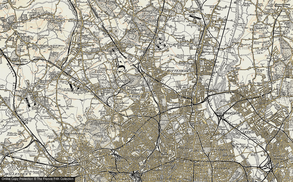 Old Map of Hornsey, 1897-1898 in 1897-1898
