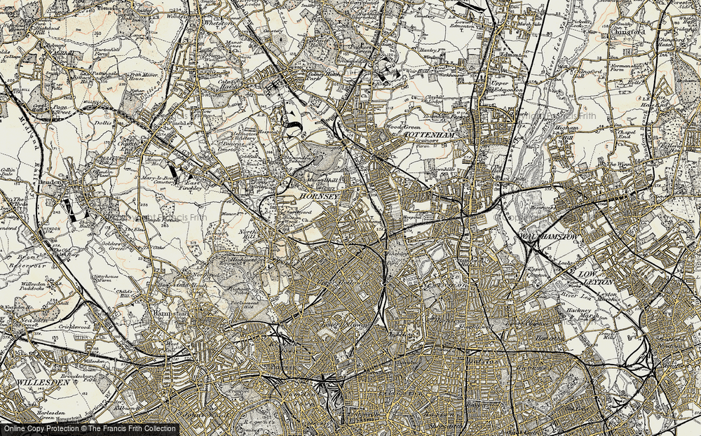 Old Map of Hornsey Vale, 1897-1898 in 1897-1898