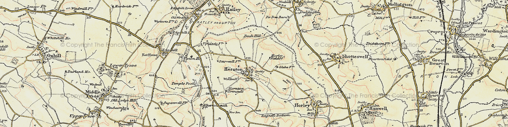 Old map of Hornton in 1898-1901