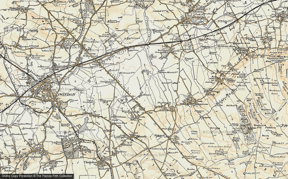 Old Map of Historic Map covering Redlands Airfield in 1897-1899