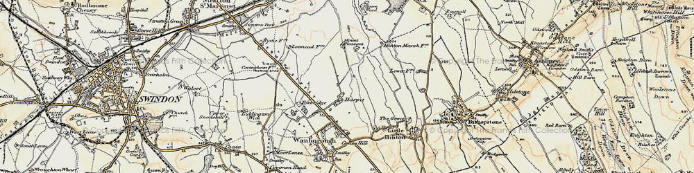 Old map of Horpit in 1897-1899