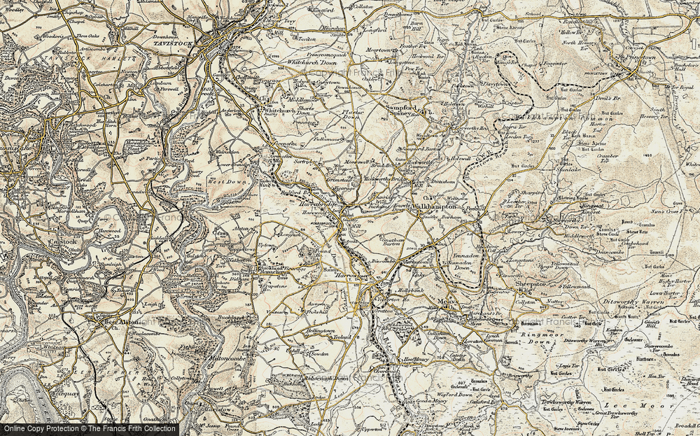 Old Map of Historic Map covering Bedford Br in 1899-1900