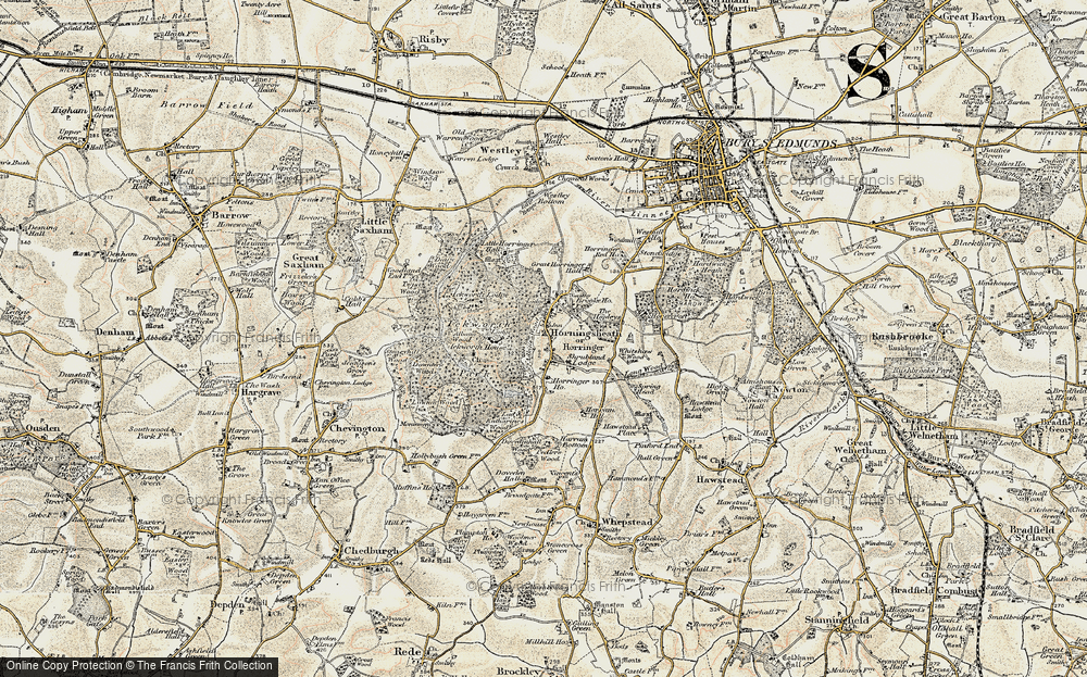Old Map of Historic Map covering Whitshaw Wood in 1899-1901