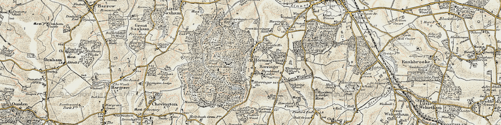 Old map of Adkin's Wood in 1899-1901