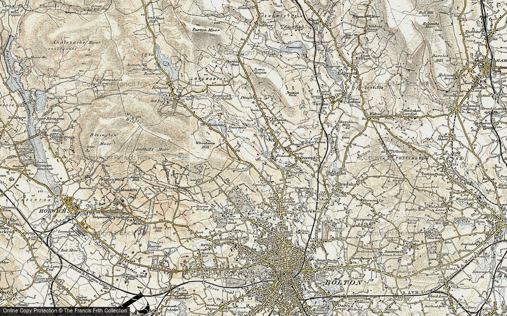 Old Map of Historic Map covering Whimberry Hill in 1903