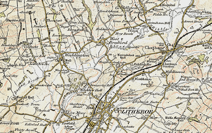 Old map of Horrocksford in 1903-1904