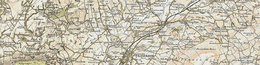 Old map of Horrocksford in 1903-1904