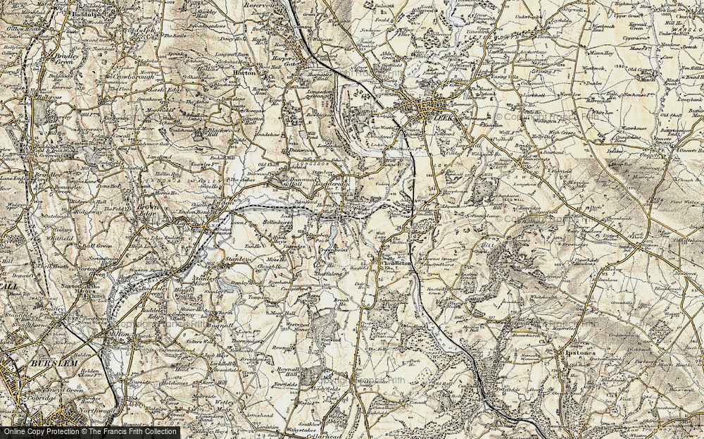 Old Map of Horse Bridge, 1902 in 1902