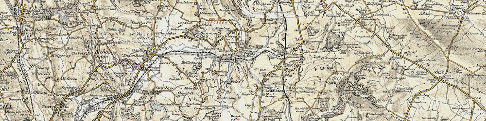 Old map of Horse Bridge in 1902