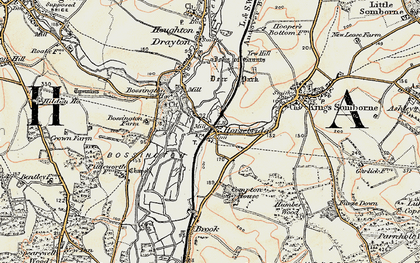 Old map of Horsebridge in 1897-1900