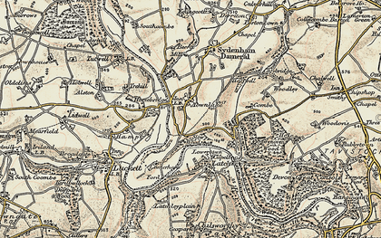 Old map of Horsebridge in 1899-1900