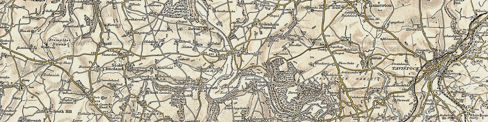 Old map of Horsebridge in 1899-1900