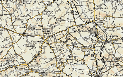 Old map of Horsedowns in 1900