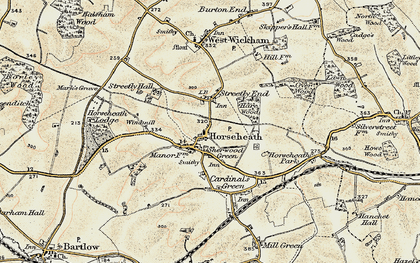 Old map of Horseheath in 1899-1901
