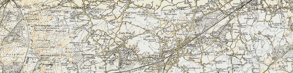 Old map of Horsell Birch in 1897-1909