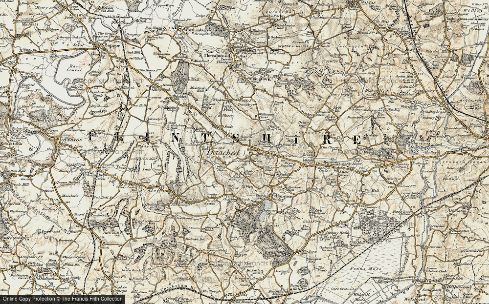 Old Map of Historic Map covering Willington Cross in 1902