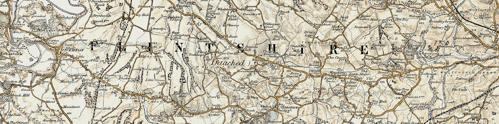 Old map of Willington Cross in 1902