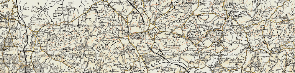 Old map of Wickens in 1898-1902
