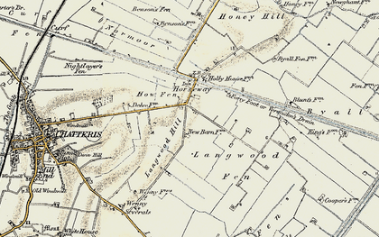 Old map of Langwood Fen in 1901
