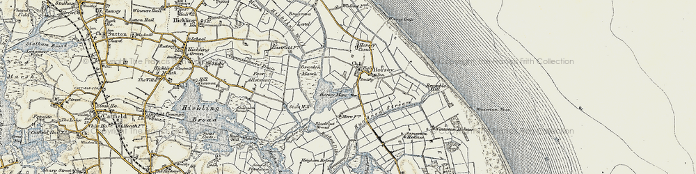 Old map of Brayden Marshes in 1901-1902