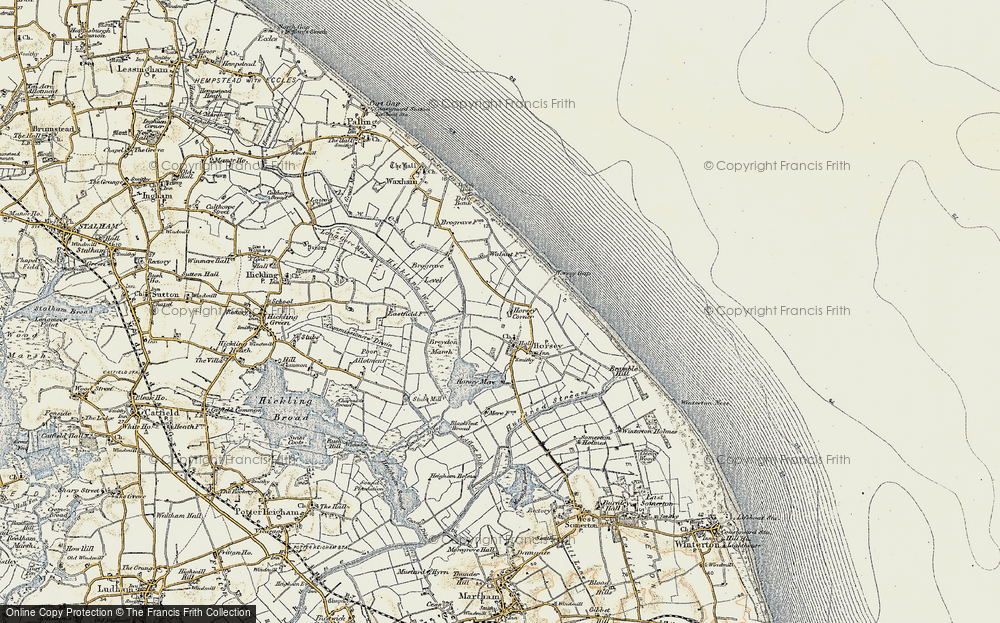 Old Map of Historic Map covering Brograve Level in 1901-1902