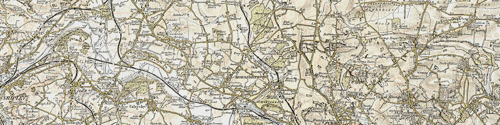 Old map of Horsforth in 1903-1904