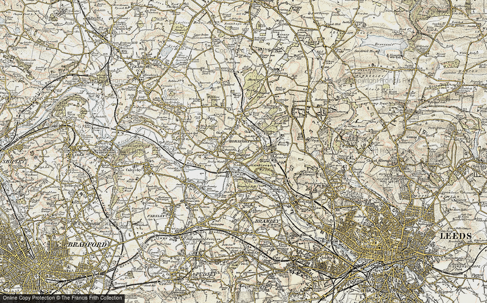 Old Map of Horsforth Woodside, 1903-1904 in 1903-1904