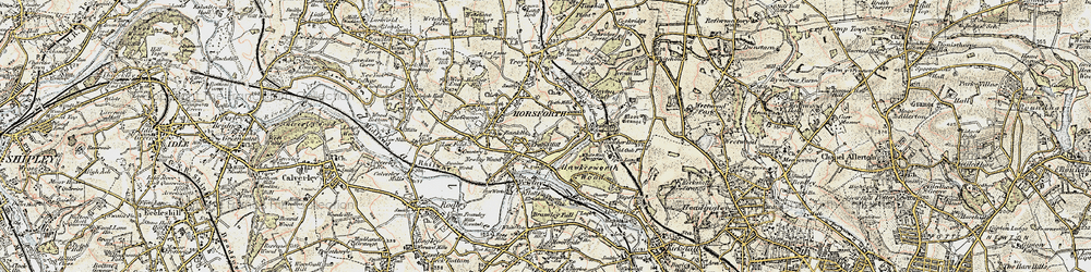 Old map of Horsforth Woodside in 1903-1904