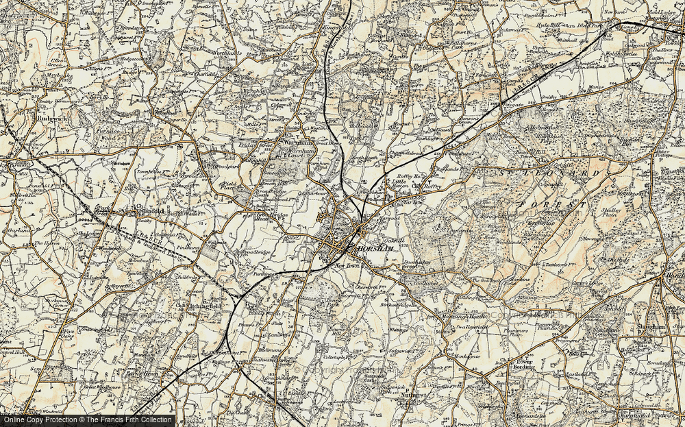 Old Map of Horsham, 1898 in 1898