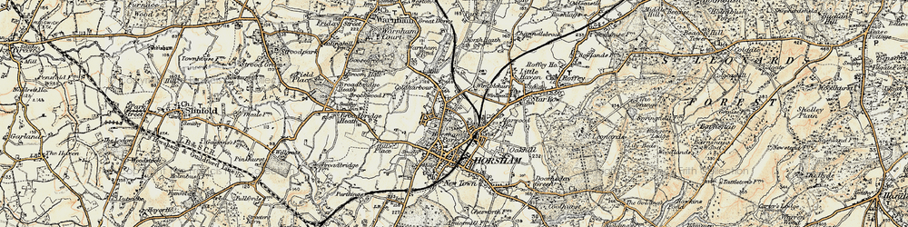Old map of Horsham in 1898