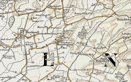 Old map of Horsington in 1902-1903