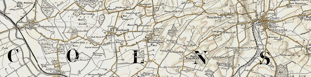 Old map of Horsington in 1902-1903