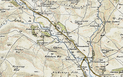 Old map of Blakehope Fell in 1901-1904