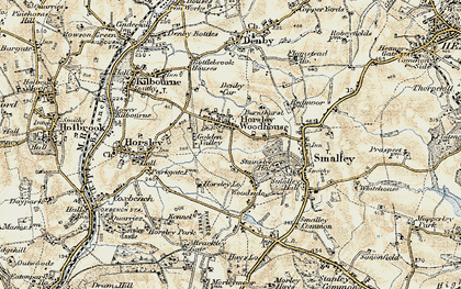 Old map of Horsley Woodhouse in 1902-1903