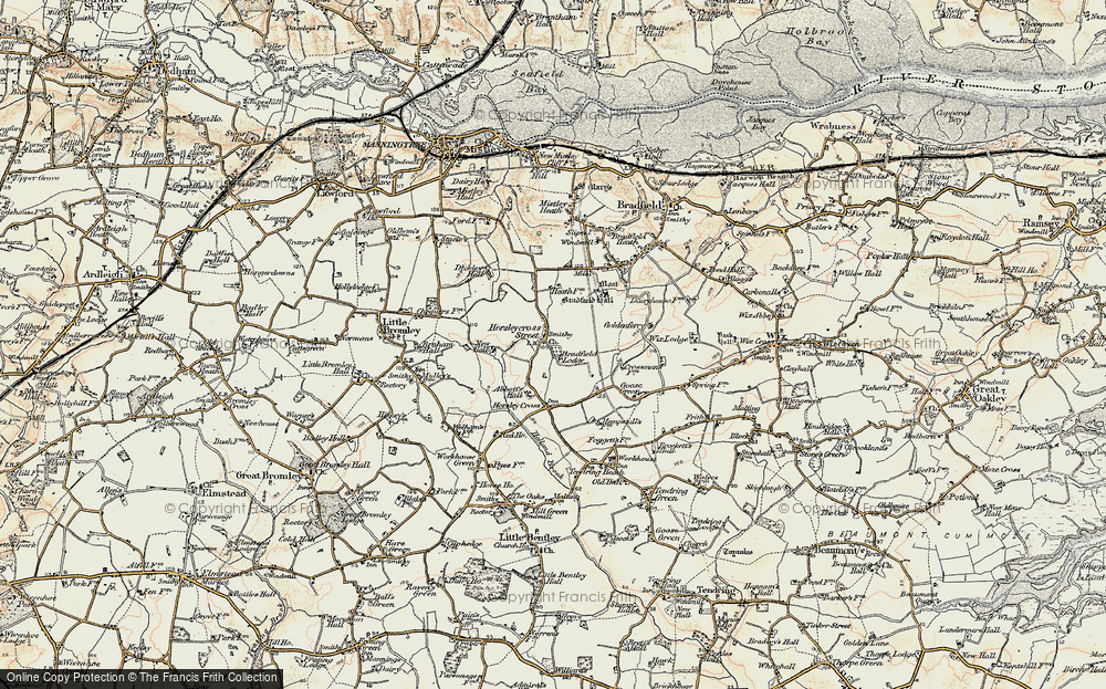 Old Map of Horsleycross Street, 1898-1899 in 1898-1899