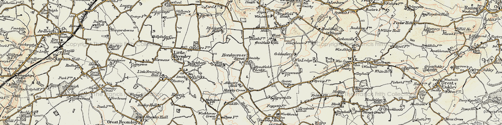Old map of Bradfield Lodge in 1898-1899