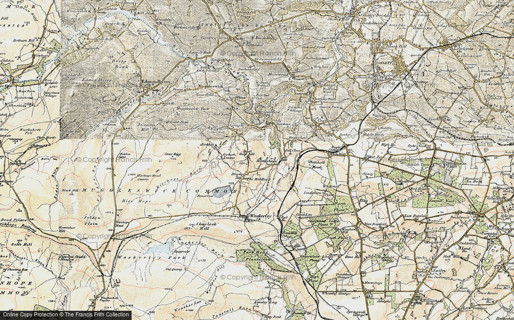 Old Map of Historic Map covering Birkhot in 1901-1904