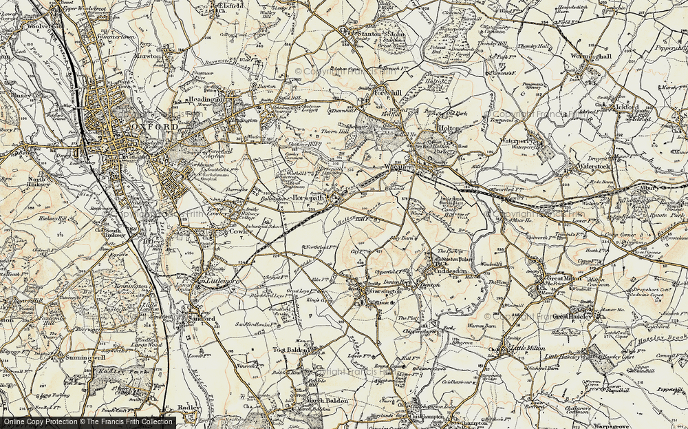 Old Map of Horspath, 1897-1899 in 1897-1899