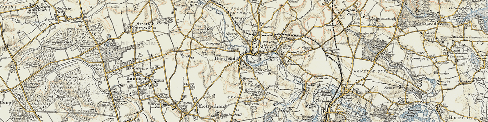 Old map of Horstead in 1901-1902