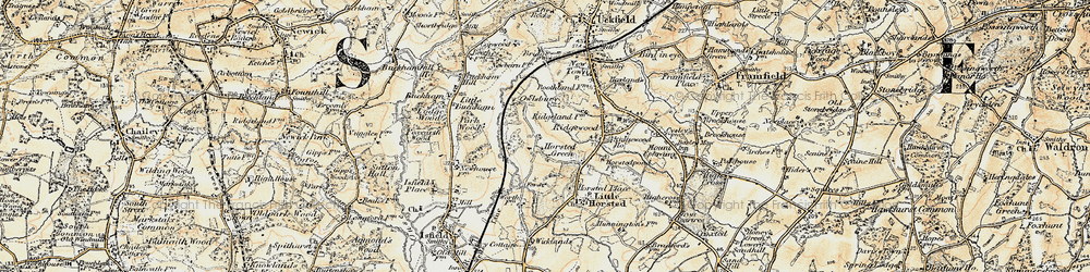 Old map of Horsted Green in 1898