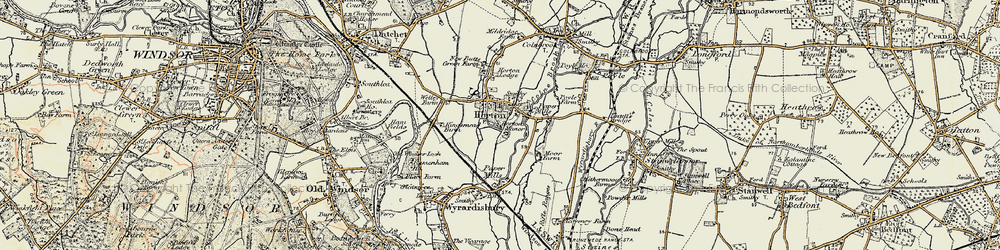 Old map of Wraysbury Reservoir in 1897-1909