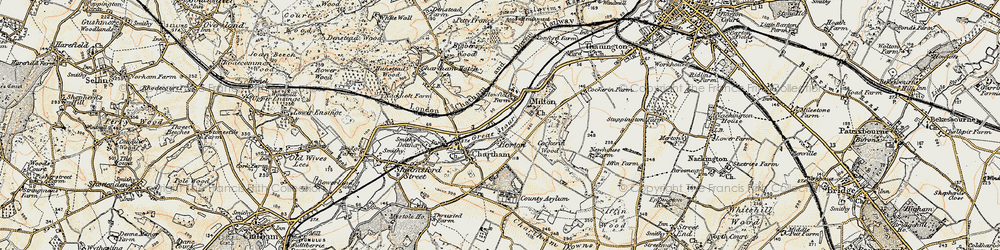 Old map of Larkey Valley Wood in 1898-1899