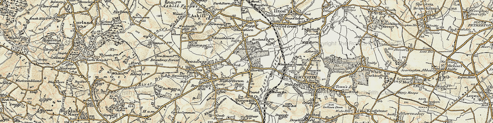 Old map of Horton Cross in 1898-1900