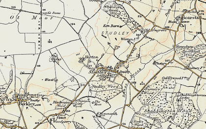 Old map of Horton-cum-Studley in 1898-1899