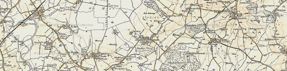 Old map of Horton-cum-Studley in 1898-1899