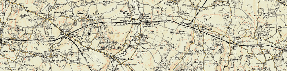 Old map of Horton Kirby in 1897-1898
