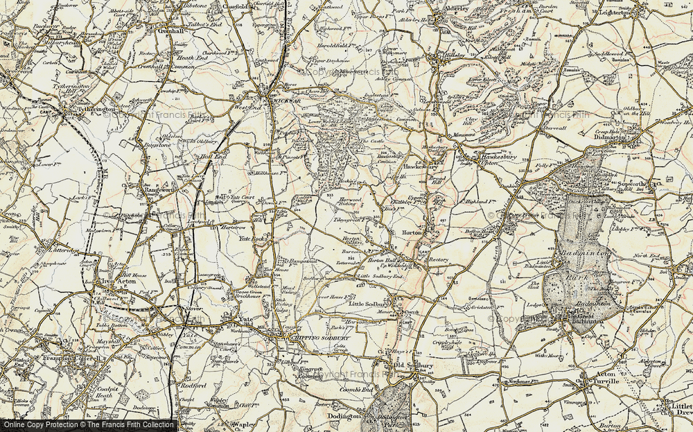 Old Map of Historic Map covering Bays Wood in 1898-1899